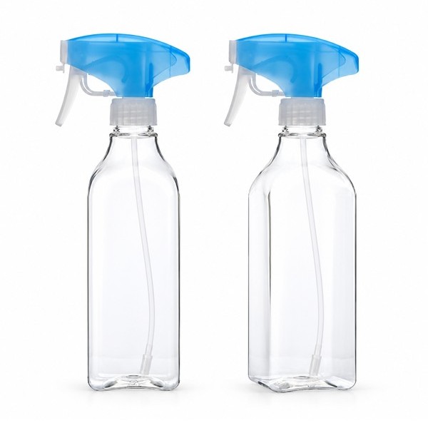하늘색 건 스프레이 500ml 사각 투명