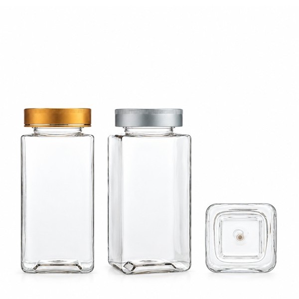 금속캡 500ml 롱 사각 투명