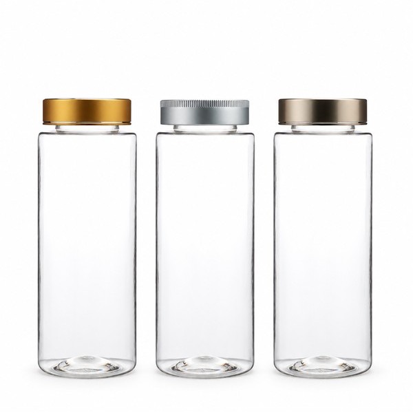 금속캡 600ml 롱 라운드 투명
