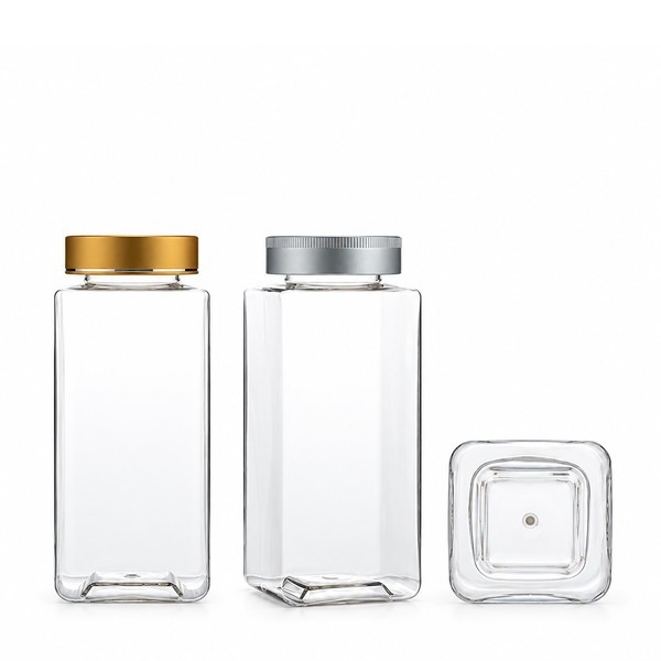 금속캡 600ml 롱 사각 투명