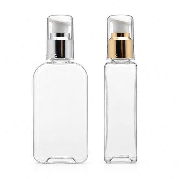 금속 에센스 펌프 100ml 사각 투명