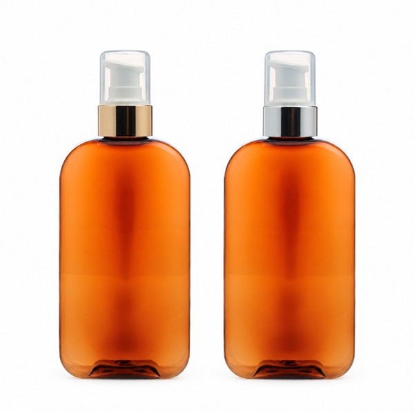금속 에센스 펌프 200ml 사각 갈색
