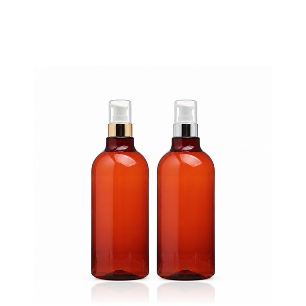 금속 에센스 펌프 500ml 갈색