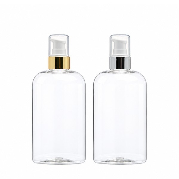 금속 에센스 펌프 250ml 납작 투명