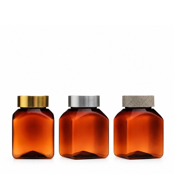무늬목캡 120ml 사각 갈색