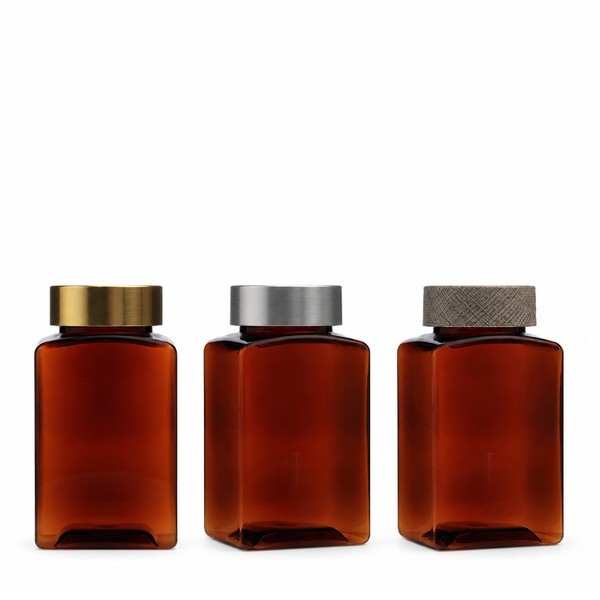 무늬목캡 150ml 사각 갈색