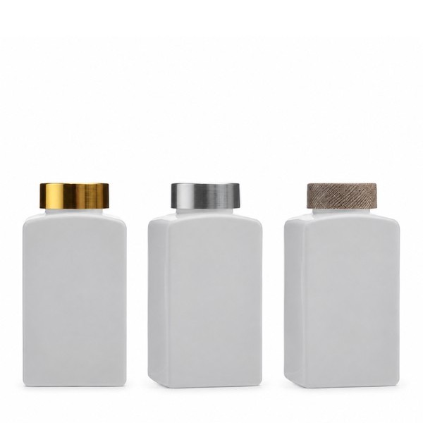 무늬목캡 250ml 사각 백색