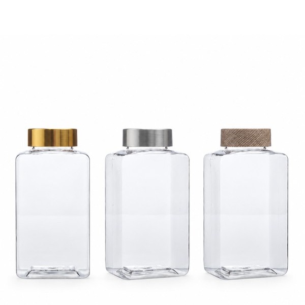 무늬목캡 250ml 사각 투명