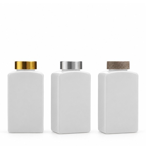 무늬목캡 300ml 사각 백색