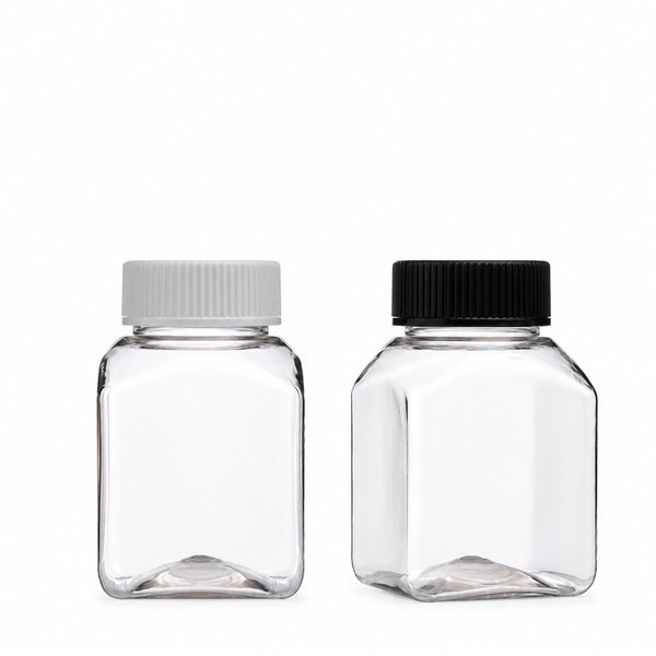 안전 잠금 캡 120ml 사각 투명