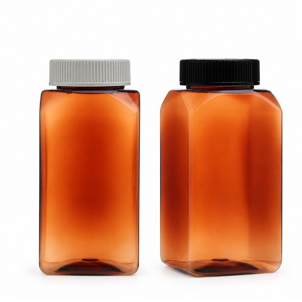 안전 잠금 캡 500ml 사각 갈색