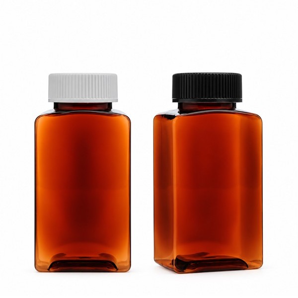 안전 잠금 캡 200ml 사각 갈색