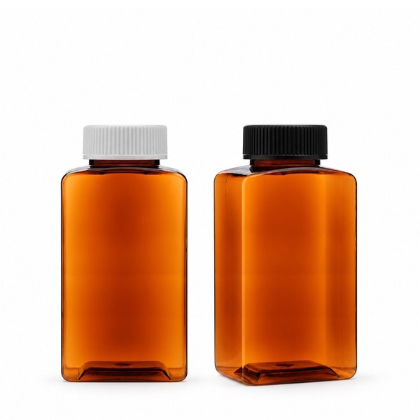 안전 잠금 캡 250ml 사각 갈색