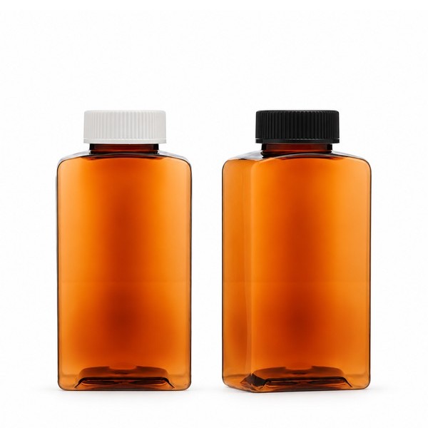 안전 잠금 캡 300ml 사각 갈색
