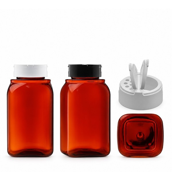 조미료 500ml 둥근 사각 갈색