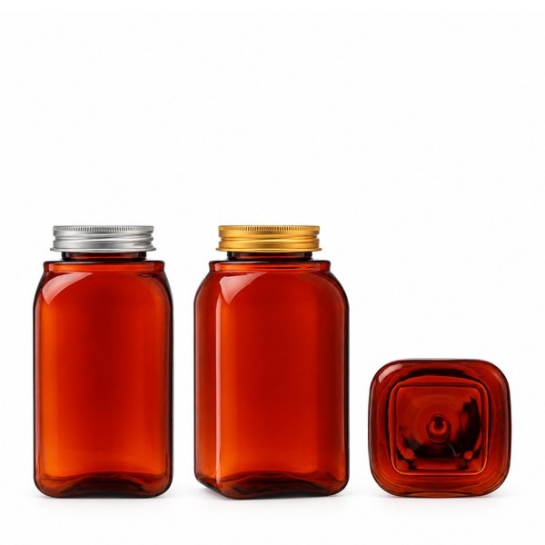 알루미늄 캡 500ml 둥근 사각 갈색