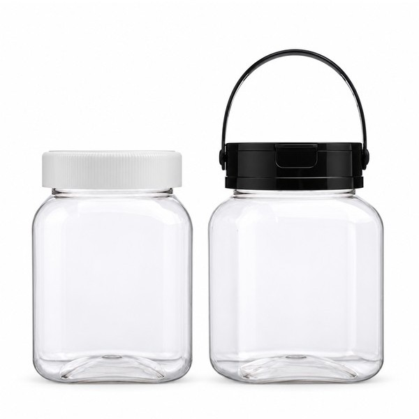 식품 사각 광구 1,000ml 투명
