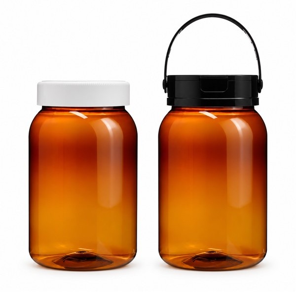 식품 라운드 광구 1,200ml 갈색