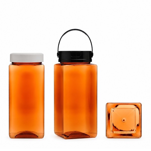 식품 사각 광구 1,500ml 갈색
