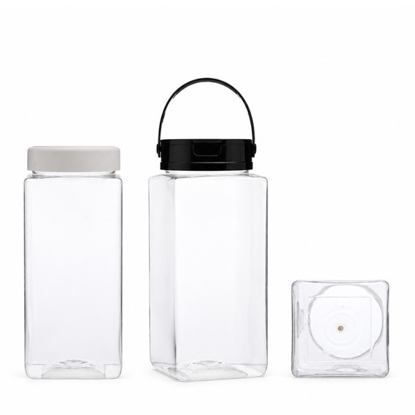 식품 사각 광구 1,500ml 투명