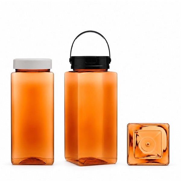 식품 사각 광구 1,800ml 갈색