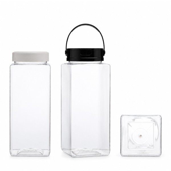 식품 사각 광구 1,800ml 투명
