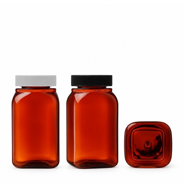 기본캡 500ml 둥근 사각 갈색