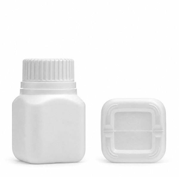 안전캡 용기 100ml 사각 백색