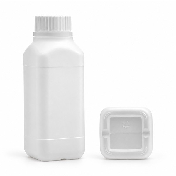 안전캡 용기 400ml 사각 백색