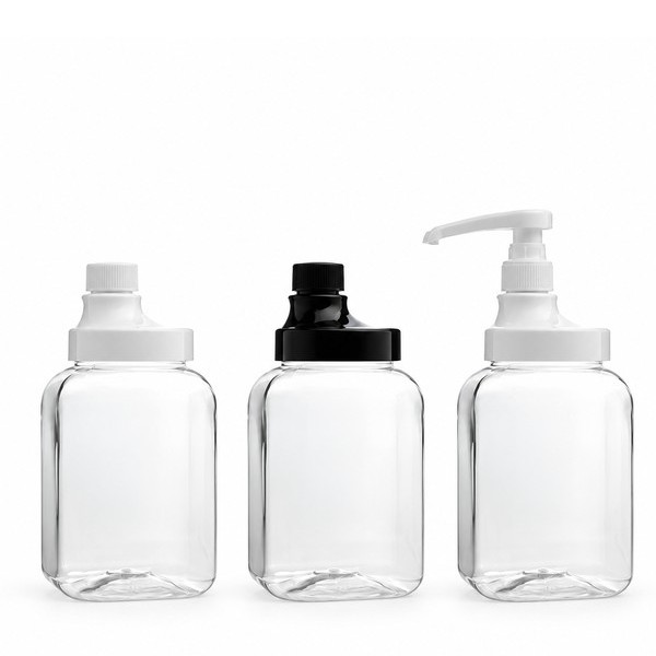 PU캡 1,500ml 둥근 사각 투명