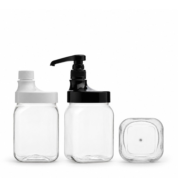 PU캡 700ml 둥근 사각 투명