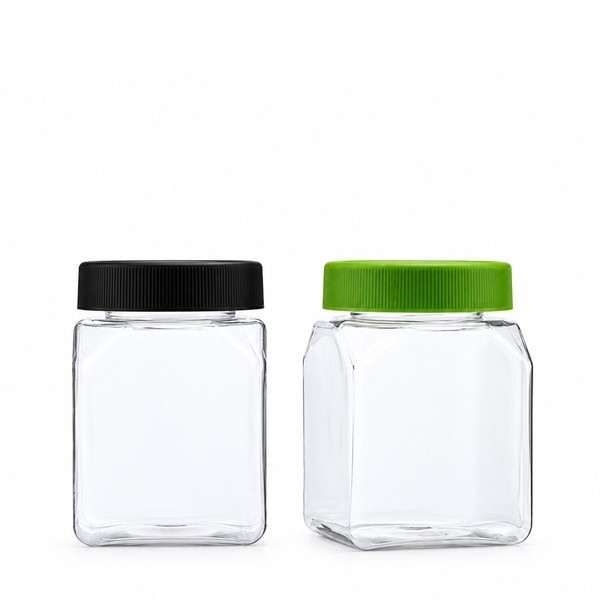 라운드 캡 300ml 사각 투명